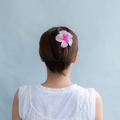 ヘアクリップ ハイビスカス フラワー 花 カラー 80mm ビッグ サイドバンスクリップ
