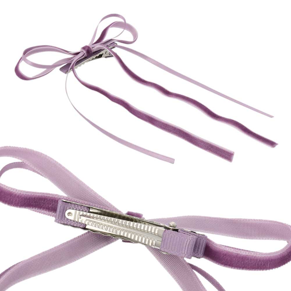 ヘアクリップ Candy Arrange ニッケルフリー ロング スリム ベロア