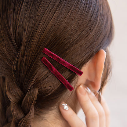 ヘアクリップ ベロア 3個セット