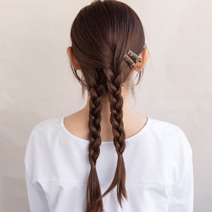 ヘアクリップ レオパード ラメ 2個セット