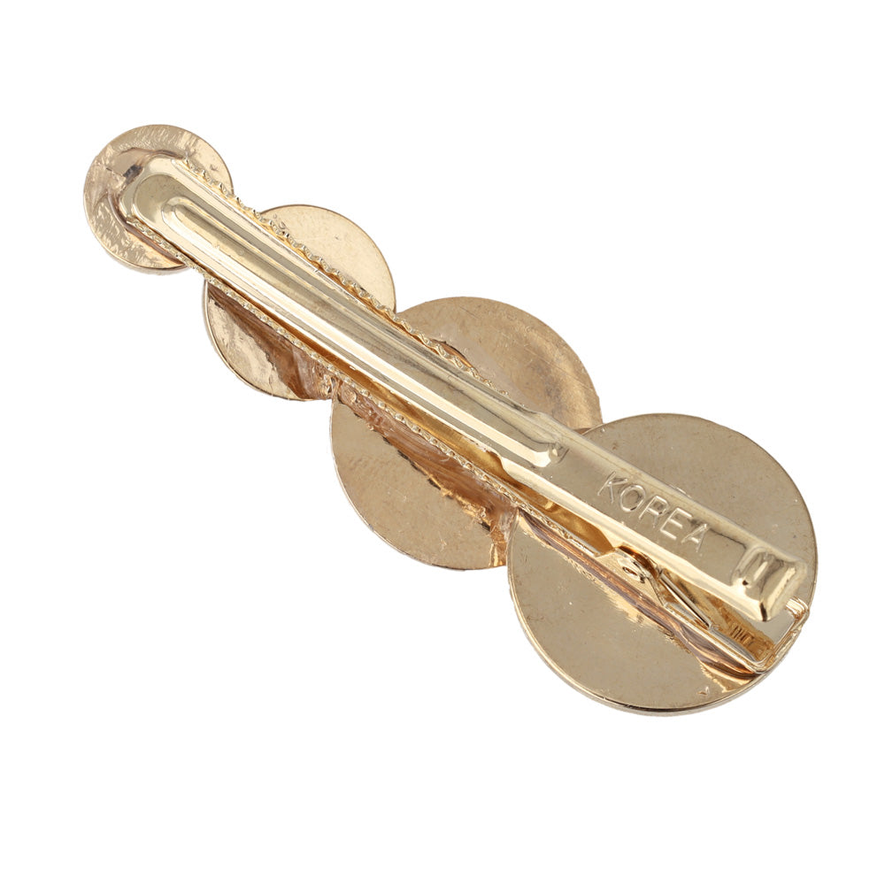 ヘアクリップ パール メタル サークル ボタン フラワー