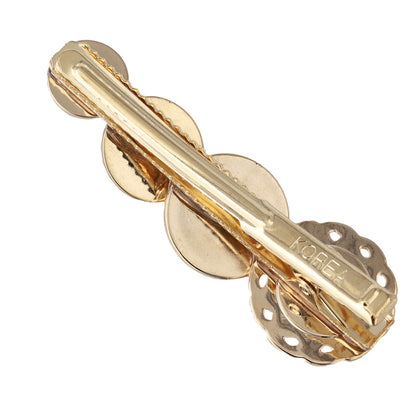 ヘアクリップ パール メタル チェーン ボタン フラワー