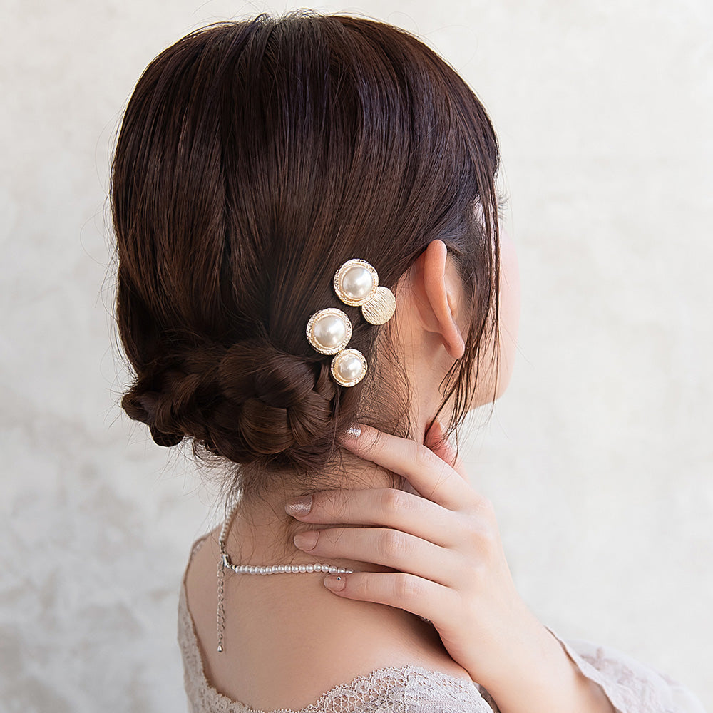 ヘアクリップ ミニ パール ボタン 2個セット – OSEWAYAオンラインストア