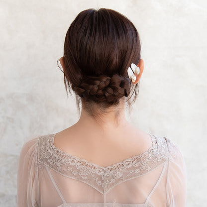 ヘアクリップ ミニ パール ストーン マーブル 2個セット