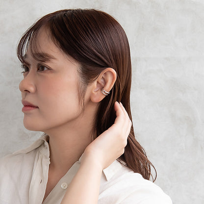 イヤーカフ ニッケルフリー メタル 2連風 イヤリング 【片耳用】