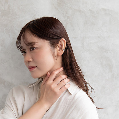 イヤーカフ ニッケルフリー メタル 2連風 イヤリング 【片耳用】