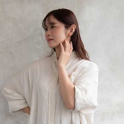 イヤーカフ ニッケルフリー メタル 2連風 イヤリング 【片耳用】