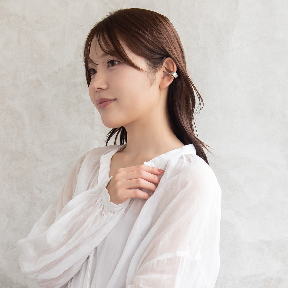 イヤーカフ ニッケルフリー メタル 梨地 イヤリング 【片耳用】