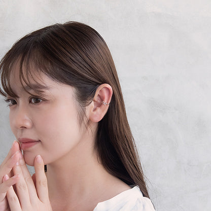イヤーカフ ニッケルフリー メタル リボン イヤリング 【左耳用】