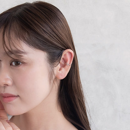 イヤーカフ ニッケルフリー メタル リボン イヤリング 【左耳用】