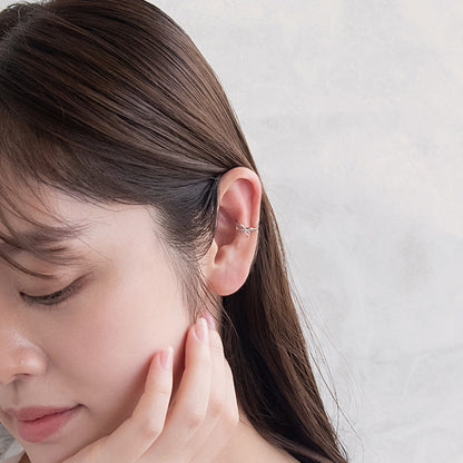 イヤーカフ ニッケルフリー メタル リボン イヤリング 【左耳用】