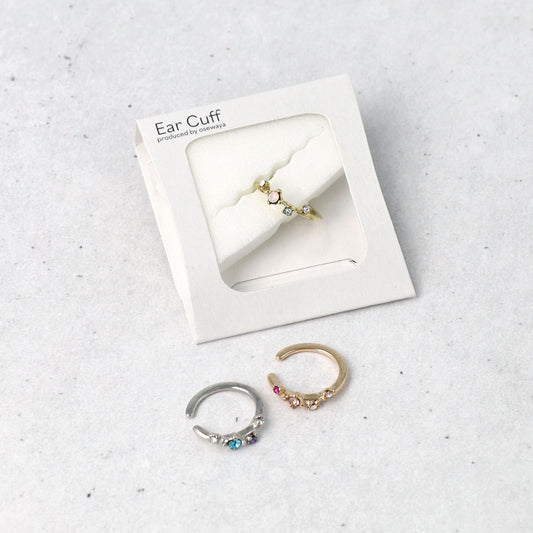 イヤーカフ ニッケルフリー メタル ストーン カラー イヤリング 【左耳用】