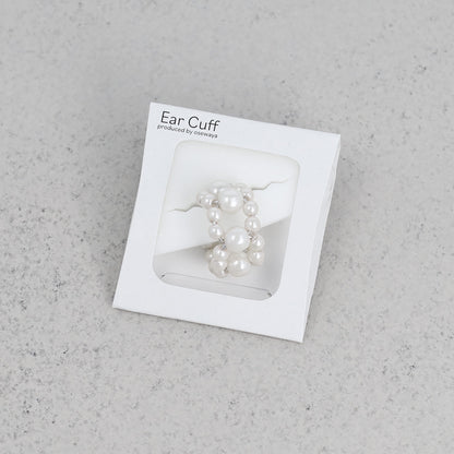 イヤーカフ ニッケルフリー パール ダブルライン ドット イヤリング 【片耳用】