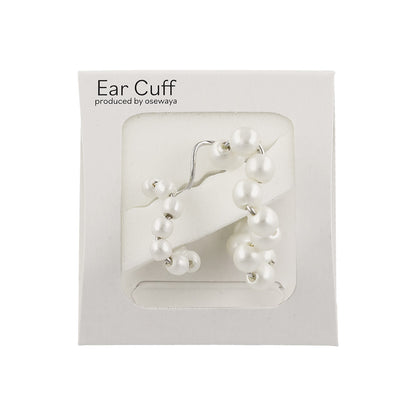 イヤーカフ ニッケルフリー パール ダブル ウェーブ イヤリング 【片耳用】