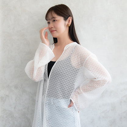 イヤリング ニッケルフリー メタル リング マーブル クリア サークル ネジバネ式イヤリング