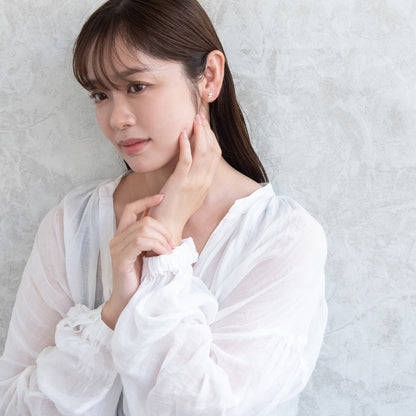 イヤリング ニッケルフリー メタル ワイヤー ドロップ パール ストーン ネジバネ式イヤリング