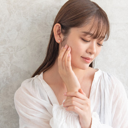 イヤリング ニッケルフリー メタル ワイヤー ドロップ トリプル パール ストーン ネジバネ式イヤリング