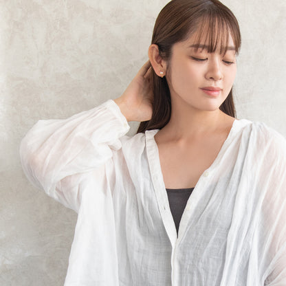 イヤリング ニッケルフリー メタル ワイヤー ドロップ トリプル パール ストーン ネジバネ式イヤリング