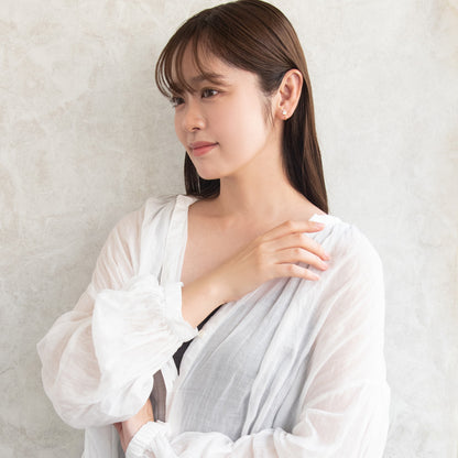 イヤリング ニッケルフリー メタル ワイヤー ドロップ トリプル パール ストーン ネジバネ式イヤリング