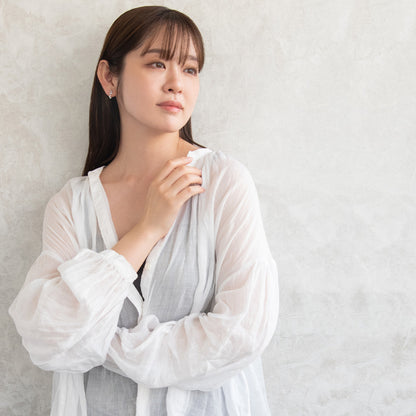 イヤリング ニッケルフリー メタル ミニ ストーン レクタングル 下がり ネジバネ式イヤリング