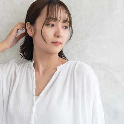 イヤリング ニッケルフリー メタル ワイヤー ドロップ ミニ カラーストーン パール 下がり ネジバネ式イヤリング