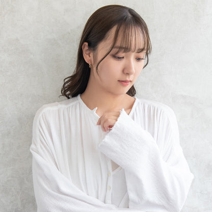 イヤリング ニッケルフリー メタル ワイヤー クロス ドロップ ミニ カラーストーン 下がり ネジバネ式イヤリング