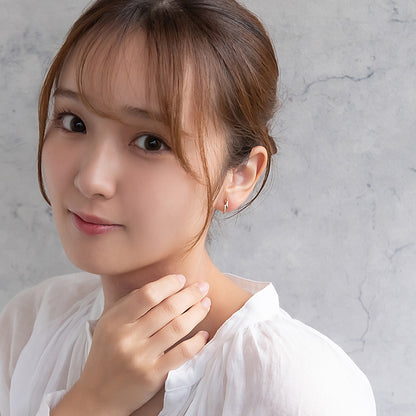 イヤリング ニッケルフリー キュービックジルコニア メタル ダブルライン ネジバネ式イヤリング