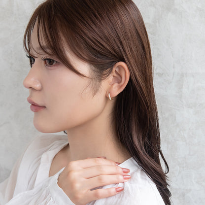 イヤリング ニッケルフリー キュービックジルコニア メタル ネジバネ式イヤリング