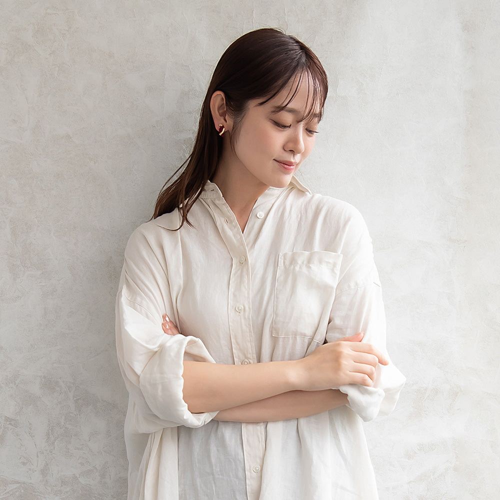 イヤリング ニッケルフリー メタル フロッキー カラー カーブ ライン クロス ネジバネ式イヤリング