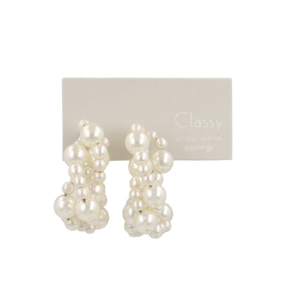 Classy イヤリング ニッケルフリー パール ネジバネ式イヤリング