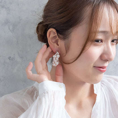 Classy イヤリング ニッケルフリー パール ネジバネ式イヤリング