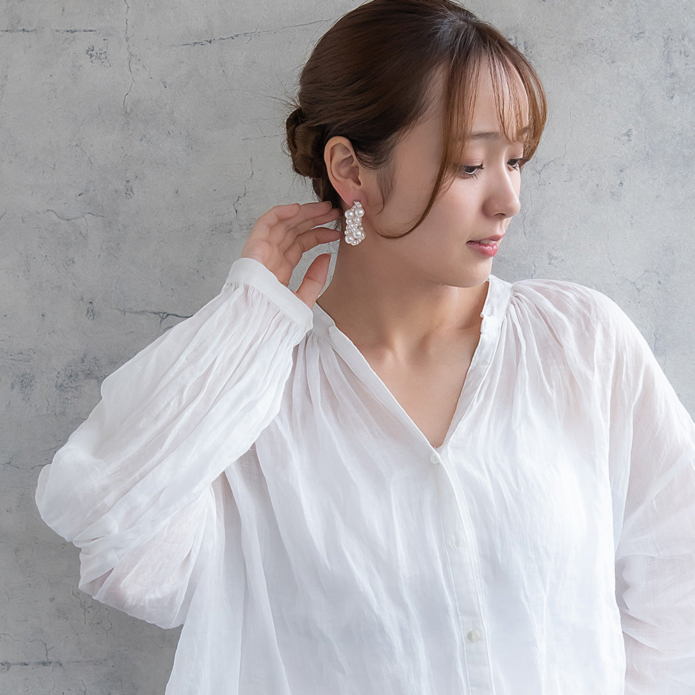 Classy イヤリング ニッケルフリー パール ネジバネ式イヤリング