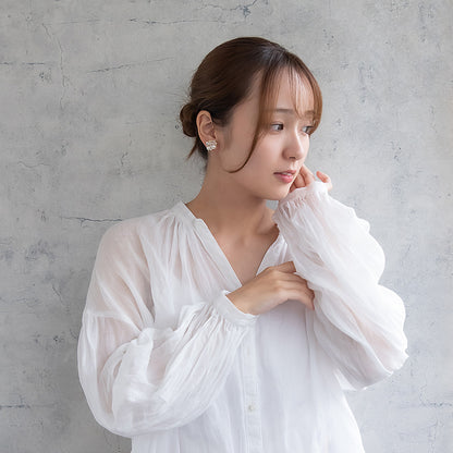 Classy イヤリング ニッケルフリー フラワー パール ネジバネ式イヤリング