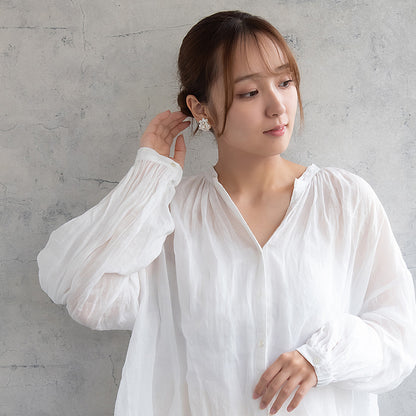 Classy イヤリング ニッケルフリー フラワー パール ネジバネ式イヤリング