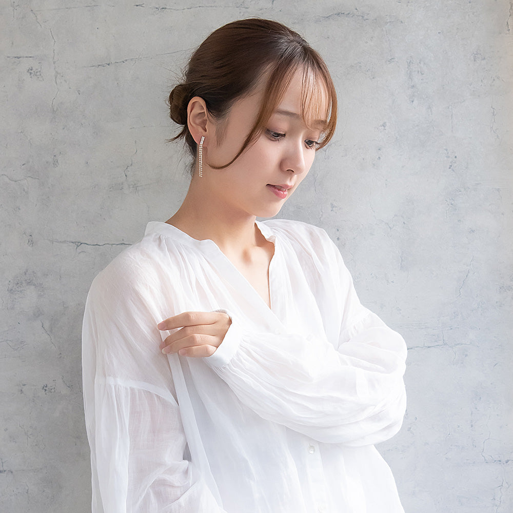 イヤリング ニッケルフリー ラインストーン ネジバネ式イヤリング