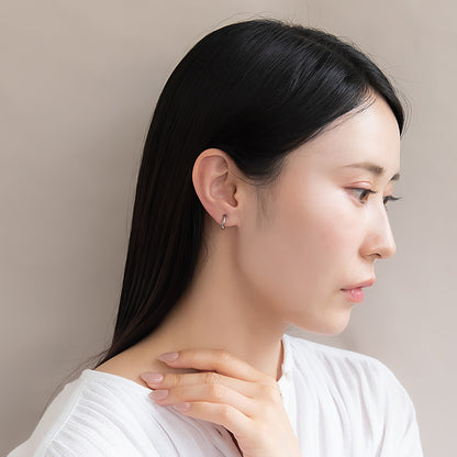 イヤリング ステンレス メタル 12mm フープタイプ パイプイヤリング