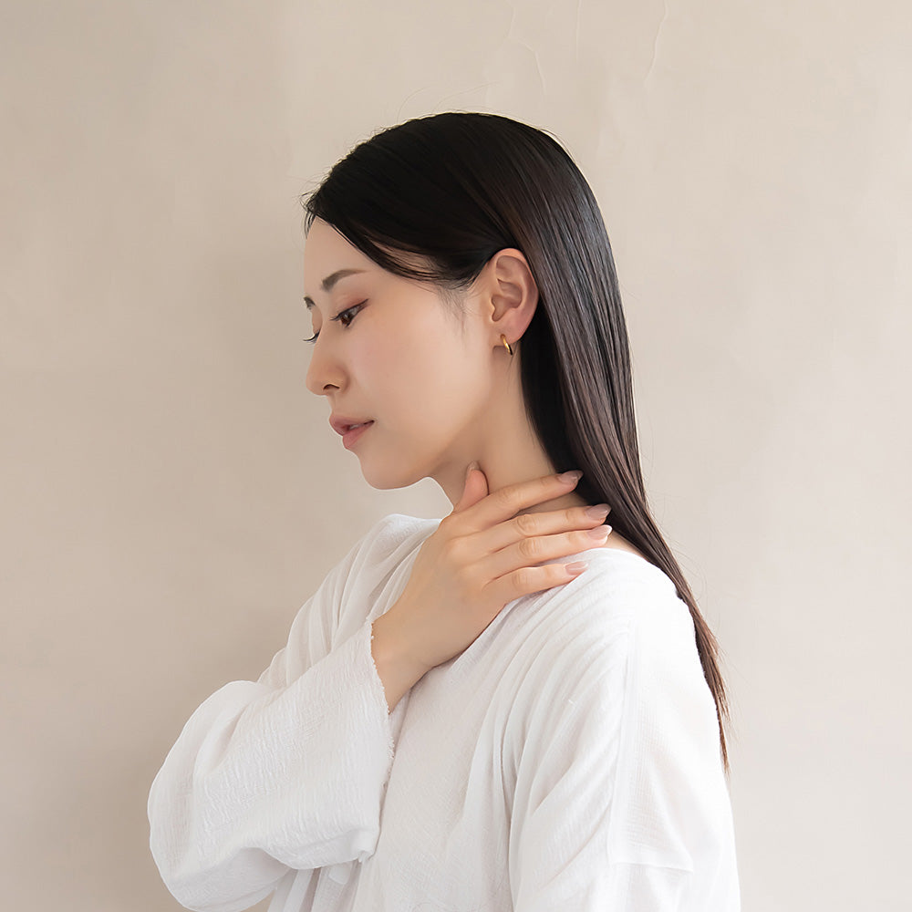 イヤリング ステンレス メタル 14mm フープタイプ パイプイヤリング