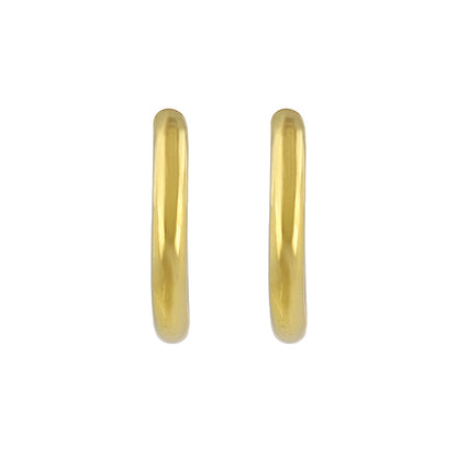 イヤリング ステンレス メタル 14mm フープタイプ パイプイヤリング