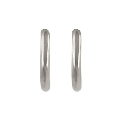 イヤリング ステンレス メタル 14mm フープタイプ パイプイヤリング