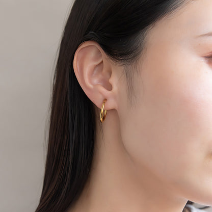 イヤリング ステンレス メタル 20mm フープタイプ パイプイヤリング