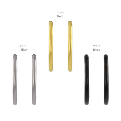 イヤリング ステンレス メタル 24mm フープタイプ パイプイヤリング