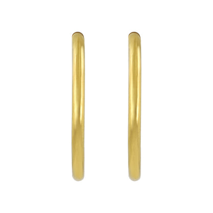イヤリング ステンレス メタル 24mm フープタイプ パイプイヤリング