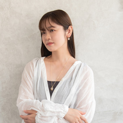 イヤリング ニッケルフリー ラメ メタルフレーム くすみカラー ガラス ビーズ ネジバネ式イヤリング