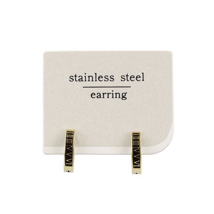 イヤリング ステンレス ローマ数字 フープイヤリング