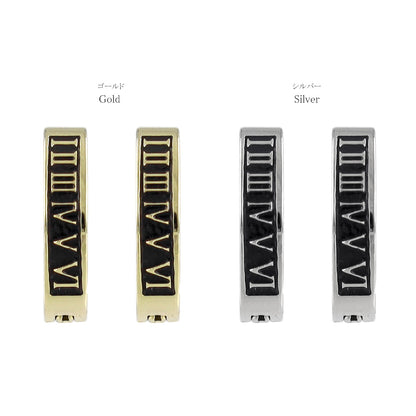 イヤリング ステンレス ローマ数字 フープイヤリング