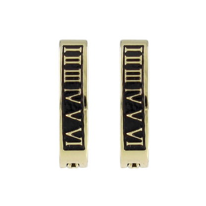 イヤリング ステンレス ローマ数字 フープイヤリング