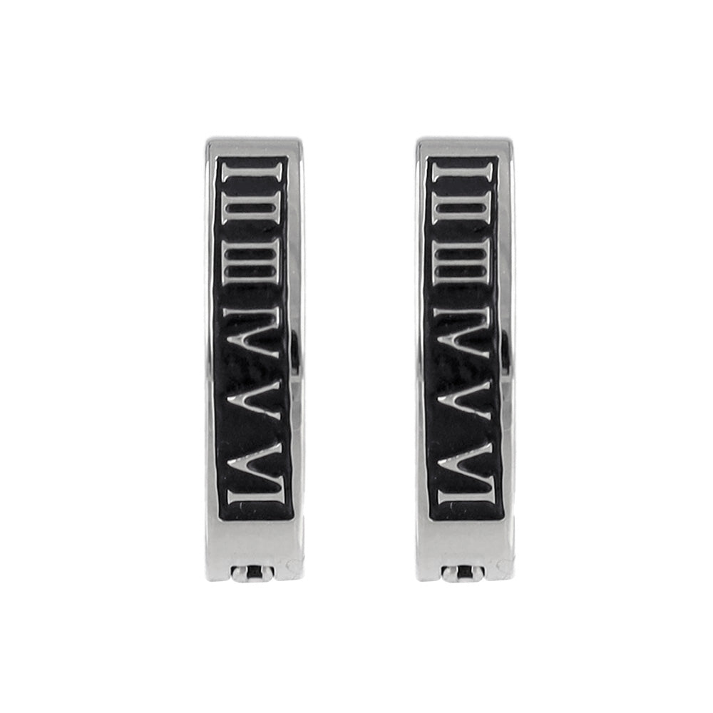 イヤリング ステンレス ローマ数字 フープイヤリング