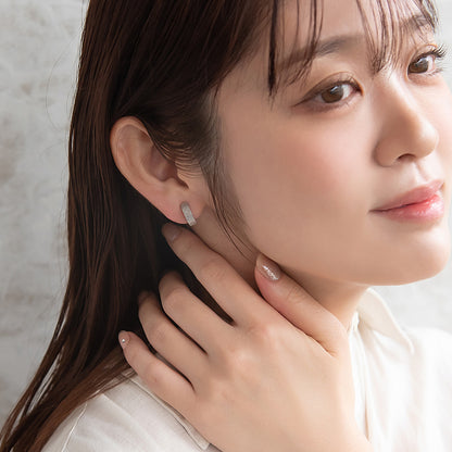 イヤリング ステンレス 梨地 フープイヤリング