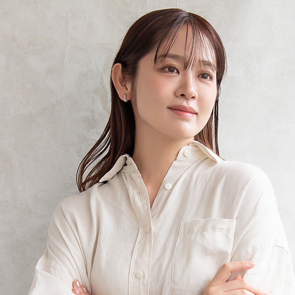 イヤリング ステンレス 梨地 フープイヤリング