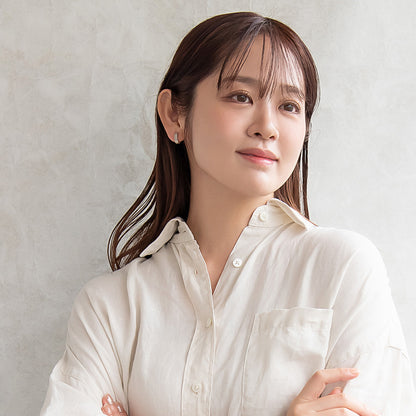 イヤリング ステンレス 梨地 フープイヤリング